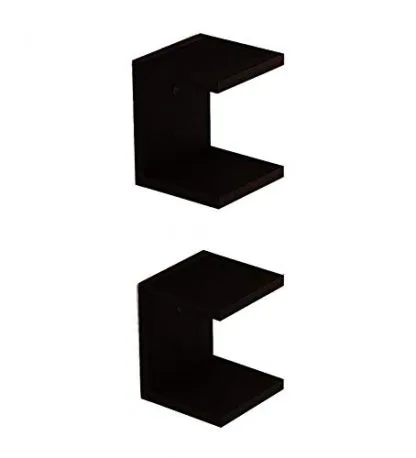 Dime Store Wall Shelves Book Shelves Shelf for Home Living Room (Set of 2, Black)