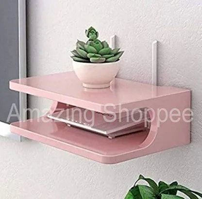 Dime Store Set Top Box Holder Wall Shelf Wall Mount (Standard, Pink)