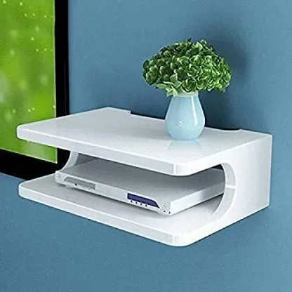 Dime Store Set Top Box Holder Wall Shelf Wall Mount (Standard, White)