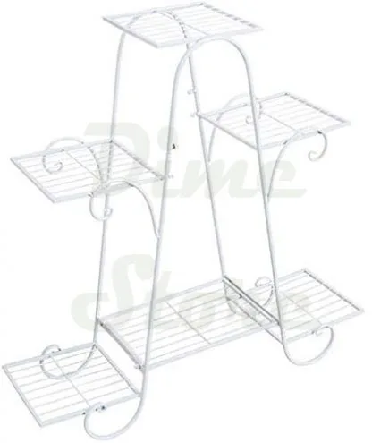 Dime Store Multi Tier Plant Stand Flower Pot Stand for Balcony Living Room Outdoor Indoor Plants Plant Holder Home Decor Item (6 Tier, White) - Image 6
