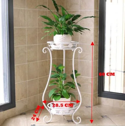 Dime Store Plant Stand Flower Pot Stand for Balcony Living Room Outdoor Indoor Plants Plant Holder Home Decor Item (Planter Style, White) - Image 2