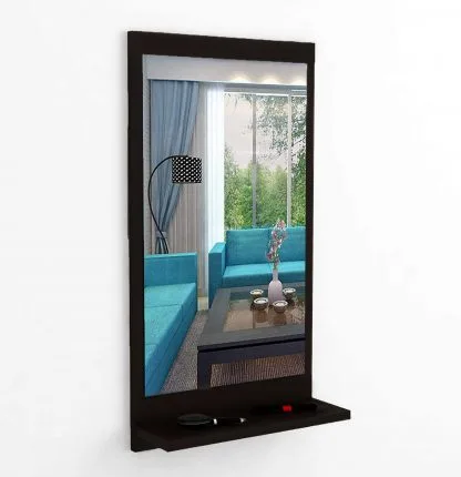 Dime Store Wall Mirror with Shelf for Living Room Bedroom Dressing Mirror for Wall Decor (Classic, Black) - Image 4
